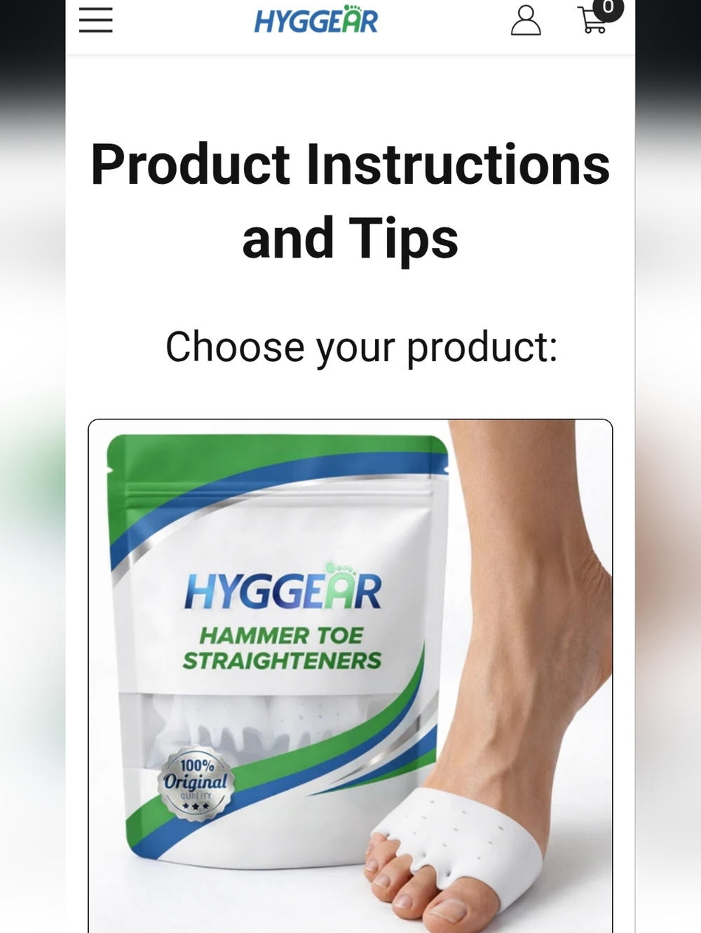 2 Hyggear Hammer Toe Straighteners — White Toe Aligners